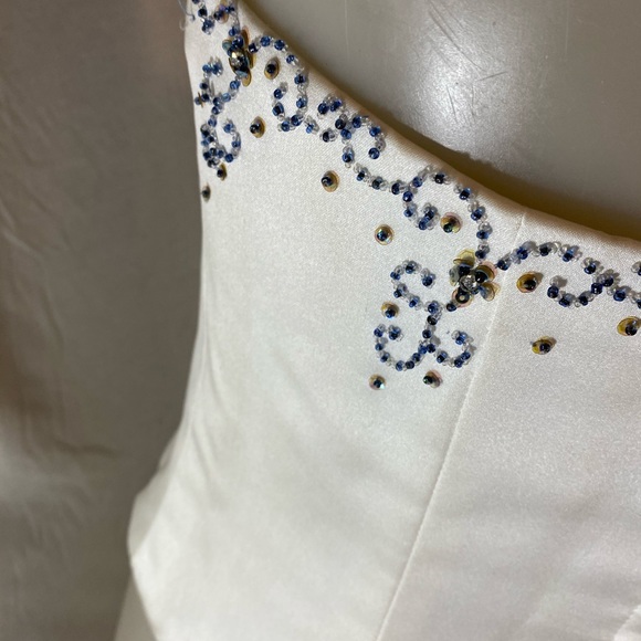 Alfred Angelo Vintage Corset Ivory zipper Back Top - Picture 4 of 5